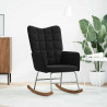 Silla mecedora de terciopelo negro 3