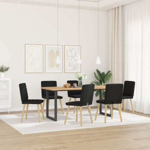 Sillas de comedor giratorias 6 unidades tela negras H