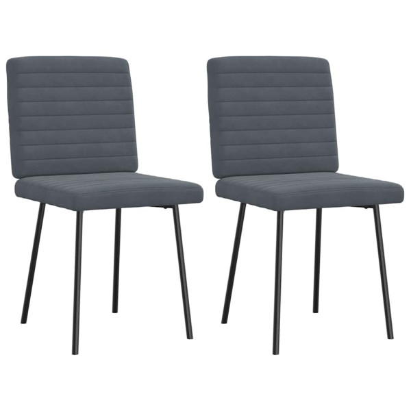 Cadeiras de jantar 2 pcs veludo cinzento-escuro M 2