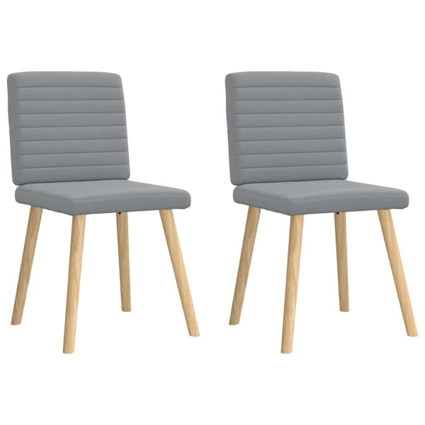 Cadeiras de jantar 2 pcs tecido cinzento-claro M 2