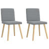 Sillas de comedor giratorias 2 unidades tela gris claro 2