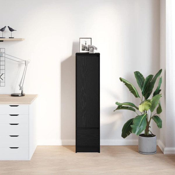 Aparador alto roble negro 29.5x34x119.5 cm madera de ingeniería M 3