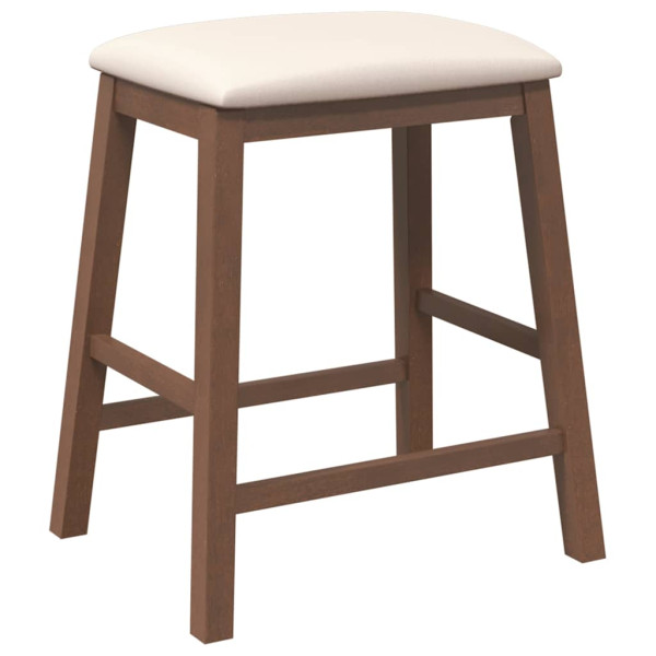 Sillas de bar con cojines 2 uds madera maciza marrón caucho M 4