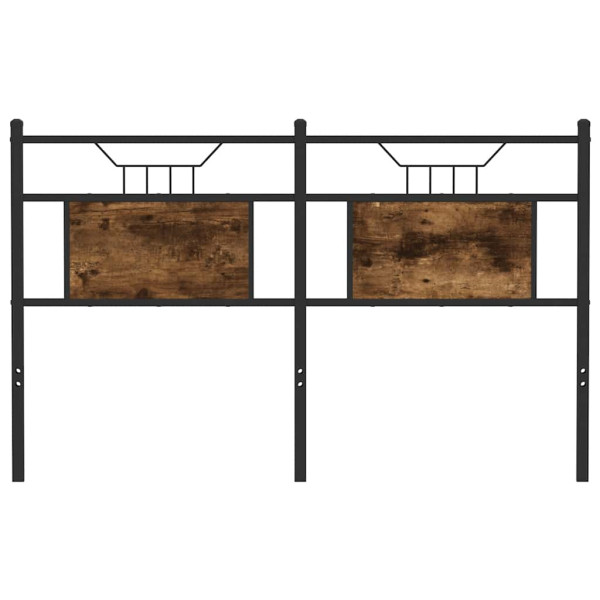 Cabeceira de cama 137 cm derivados madeira/aço carvalho fumado M 4