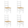 5 pcs conjunto de jantar Panama madeira pinho maciça branco 4
