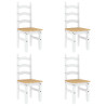 5 pcs conjunto de jantar Panama madeira pinho maciça branco 4