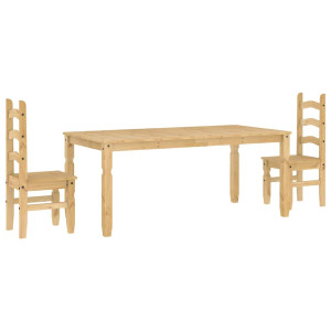 Juego de comedor Panama 3 pzas madera maciza de pino H