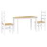 Juego de comedor Panama 3 pzas madera maciza de pino blanco 2