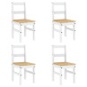 5 pcs conjunto de jantar Panama madeira pinho maciça branco 4