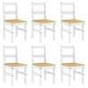 7 pcs conjunto de jantar Panama madeira pinho maciça branco 4
