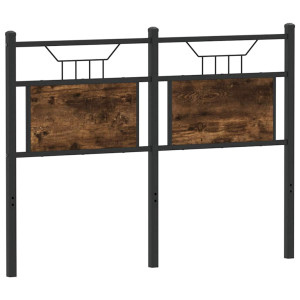 Cabeceira de cama 120 cm derivados madeira/aço carvalho fumado H