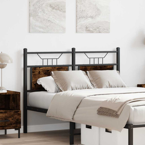 Cabeceira de cama 120 cm derivados madeira/aço carvalho fumado M 3