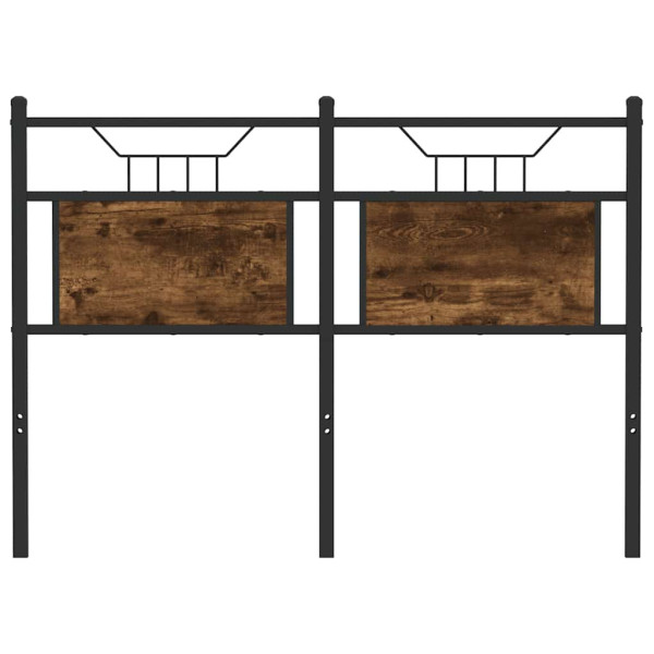 Cabeceira de cama 120 cm derivados madeira/aço carvalho fumado M 4