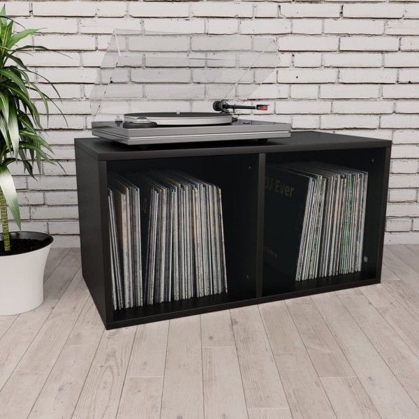 Caja para discos de vinilo madera contrachapada negro71x34x36cm M 4