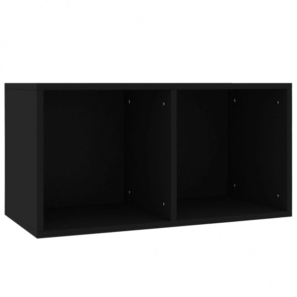 Caixa p/ discos de vinil 71x34x36 cm derivados de madeira preto M 2