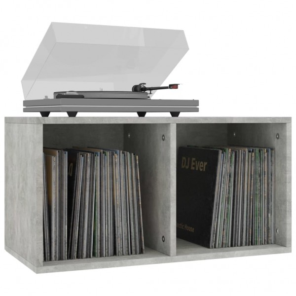 Caja para discos de vinilo madera contrachapada gris 71x34x36cm M 3