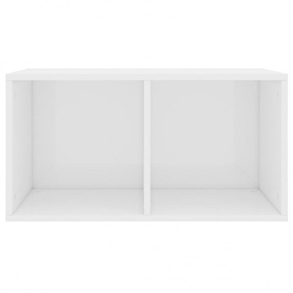 Caixa discos vinil 71x34x36cm derivado madeira branco brilhante M 4