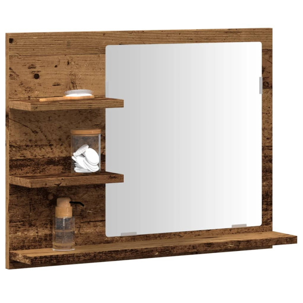 Espejo mueble de cuarto de baño madera envejecida 60x10.5x45 cm D