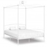 Estructura de cama con dosel metal blanco 180x200 cm 1