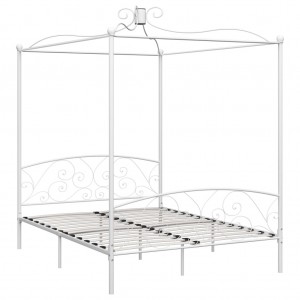Estrutura de cama com dossel metal 180x200 cm branco H