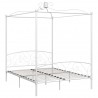 Estructura de cama con dosel metal blanco 180x200 cm 2
