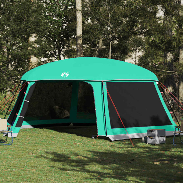Carpa para piscina con desmontables y paredes azul 670x590 cm D