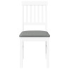 Sillas de comedor con cojines 2uds madera maciza blanco caucho 5