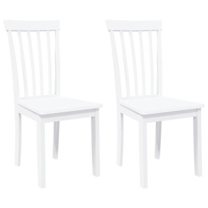 Cadeiras de jantar 2 pcs madeira de seringueira maciça branco H