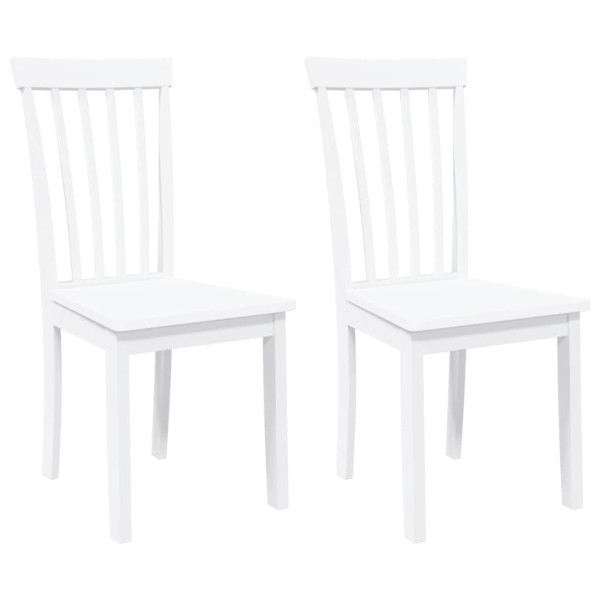 Cadeiras de jantar 2 pcs madeira de seringueira maciça branco M 2