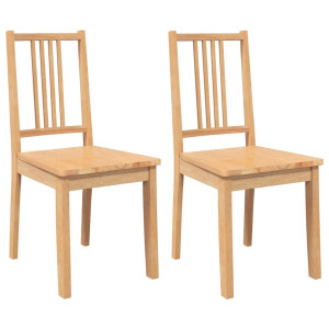 Sillas de comedor  2 uds madera maciza natural caucho H