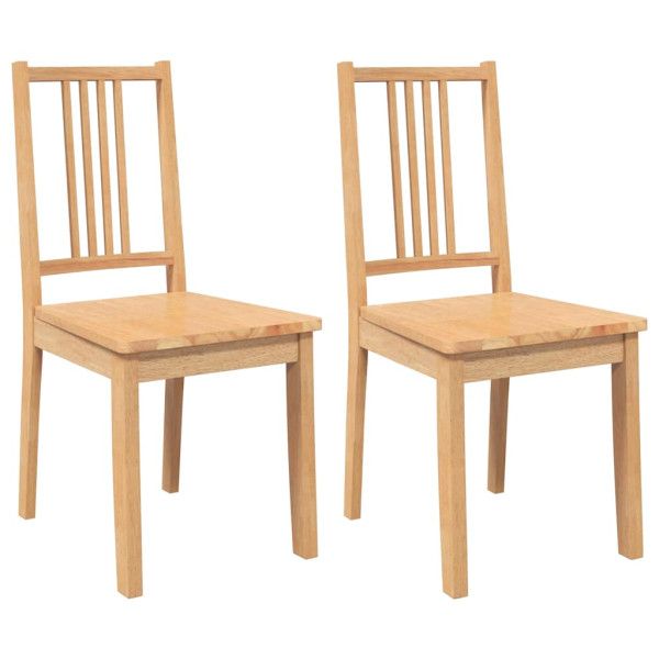 Sillas de comedor  2 uds madera maciza natural caucho M 2