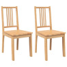 Sillas de comedor  2 uds madera maciza natural caucho 2