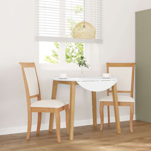 Sillas de comedor con cojines 2uds madera maciza natural caucho D