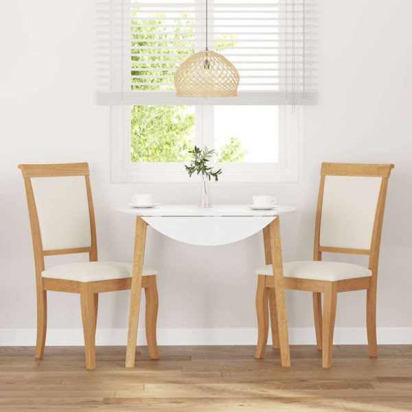 Sillas de comedor con cojines 2uds madera maciza natural caucho M 3