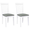 Cadeiras de jantar com almofadões 2 pcs madeira maciça branco 2