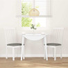 Sillas de comedor con cojines 2uds madera maciza blanco caucho 3