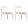 Cadeiras de jantar 2 pcs madeira de seringueira maciça branco 2