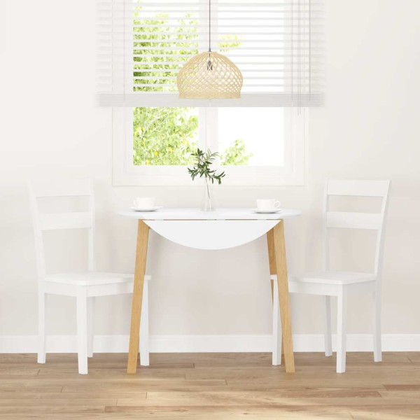 Sillas de comedor 2 unidades madera maciza de caucho blanco M 3