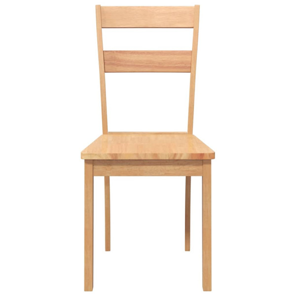 Cadeiras de jantar 2 pcs madeira seringueira maciça natural M 5