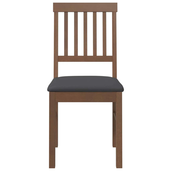 Sillas de comedor con cojines 2 uds madera maciza marrón caucho M 5