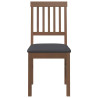 Sillas de comedor con cojines 2 uds madera maciza marrón caucho 5
