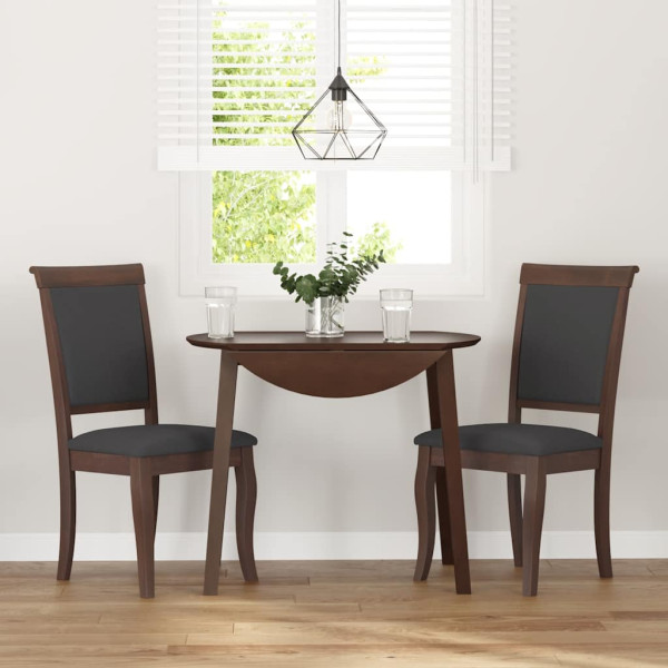 Cadeiras de jantar com almofadões 2 pcs madeira maciça castanho M 3