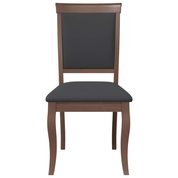 Sillas de comedor con cojines 2 uds madera maciza marrón caucho M 5