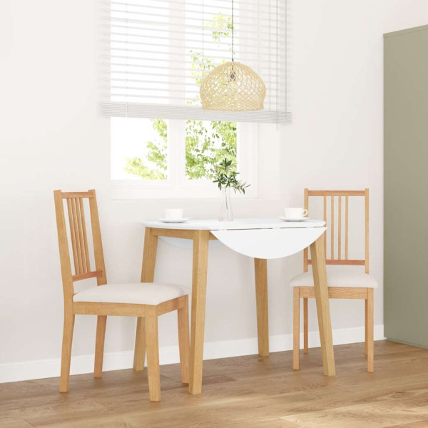 Sillas de comedor con cojines 2uds madera maciza natural caucho D
