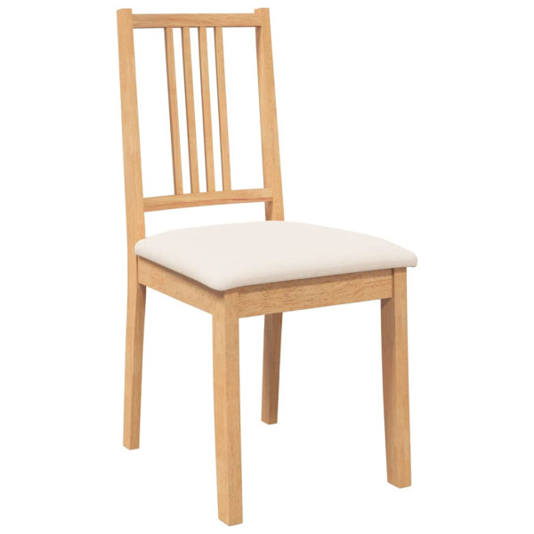 Cadeiras de jantar com almofadões 2 pcs madeira maciça natural M 4