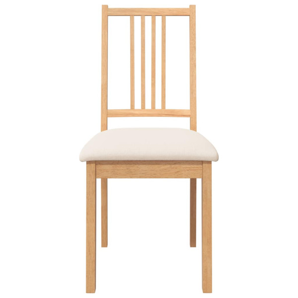 Cadeiras de jantar com almofadões 2 pcs madeira maciça natural M 5