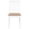 Cadeiras de jantar com almofadões 2 pcs madeira maciça branco 5