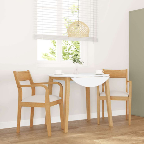 Sillas de comedor con cojines 2uds madera maciza natural caucho D
