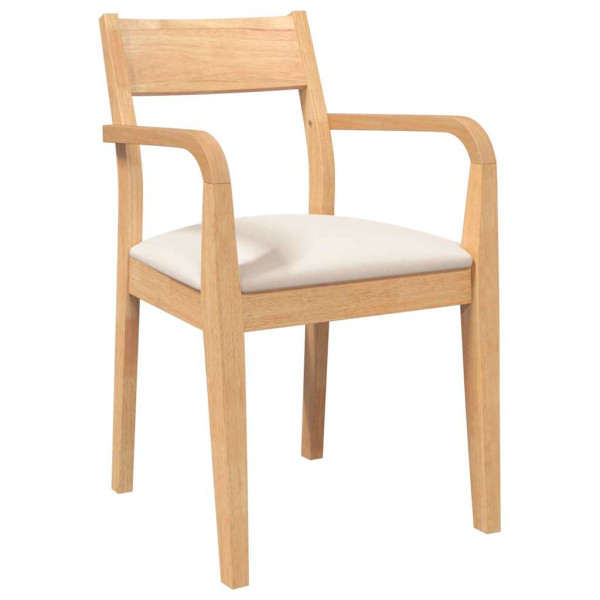 Cadeiras de jantar com almofadões 2 pcs madeira maciça natural M 4