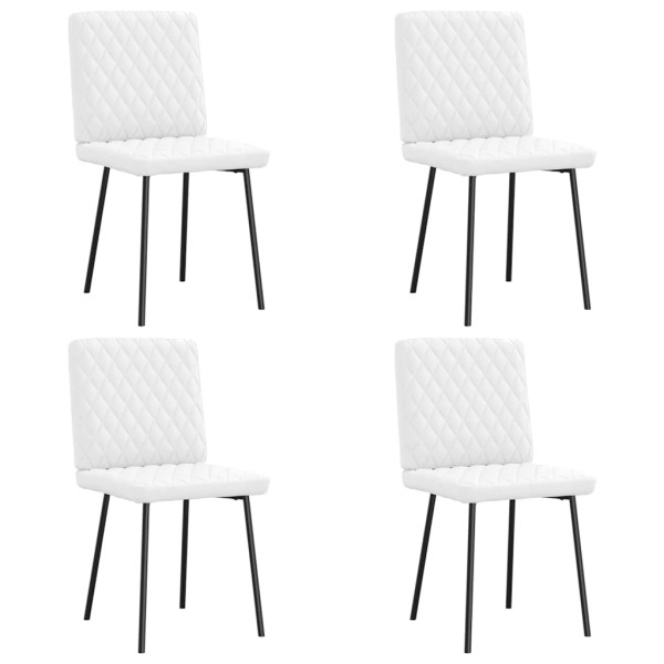 Sillas de comedor 4 unidades cuero sintético blanco D